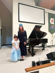 Kinder piano student is a princess!